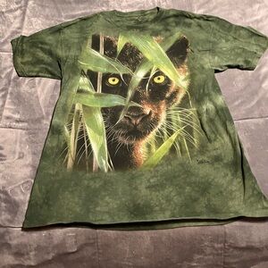 The Mountain Jungle Cat Green T-Shirt